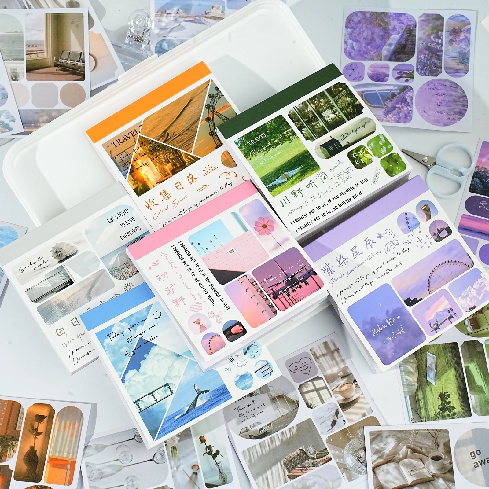 40pcs Ins Style Sticker Book - Tourism Landscape Theme Korean Stationery，Creative Scrapbooking Stickers，Junk Journal supplies