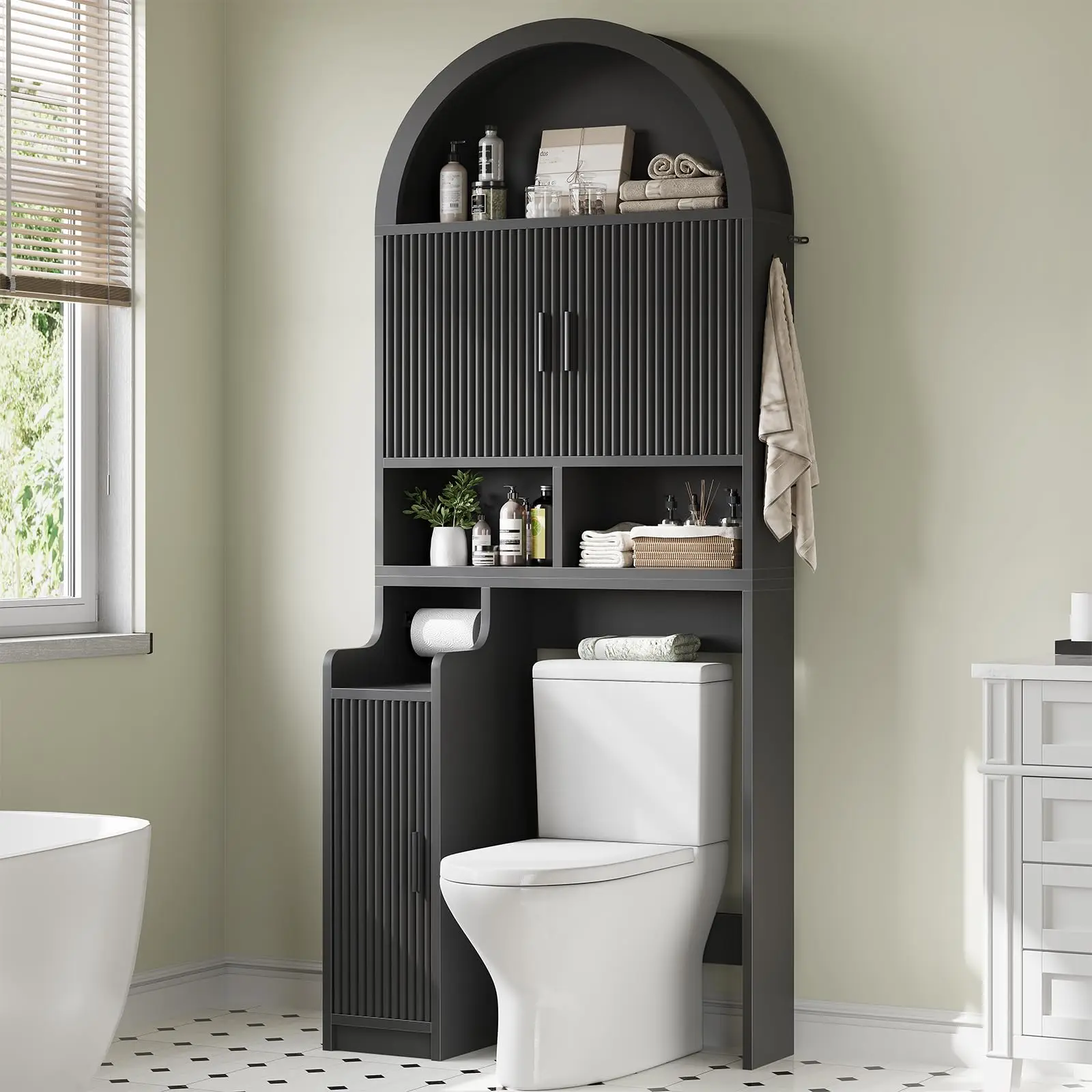 Arched Over The Toilet Storage Cabinet, 78.7