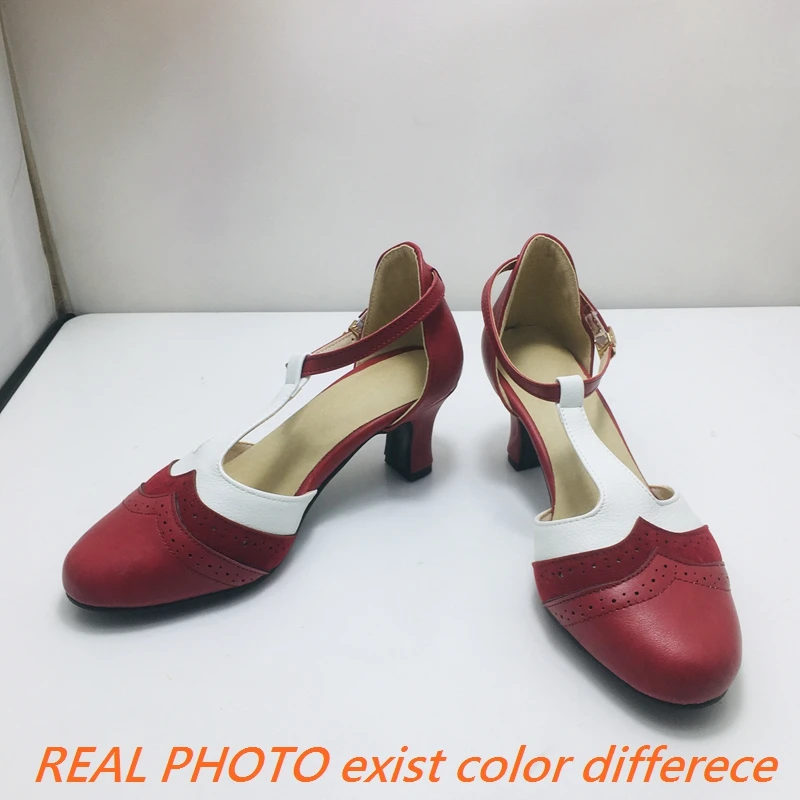 REAVE CAT Vintage Women Sandals Round Toe High Heels T-strap Mixed Color Big Size 46 47 48 Leisure Daily Female Summer Shoes