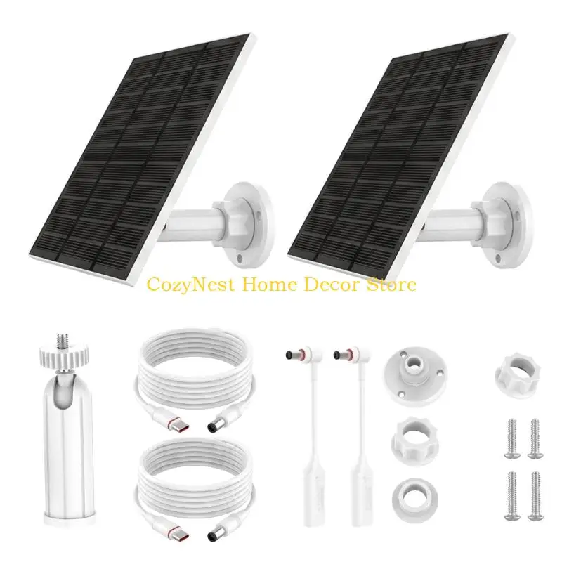 92MF Camera Solar Charging Kit 5W 5V with Adjustable Mount Base, Cable Line and Outdoor Placement for Daily Use Area