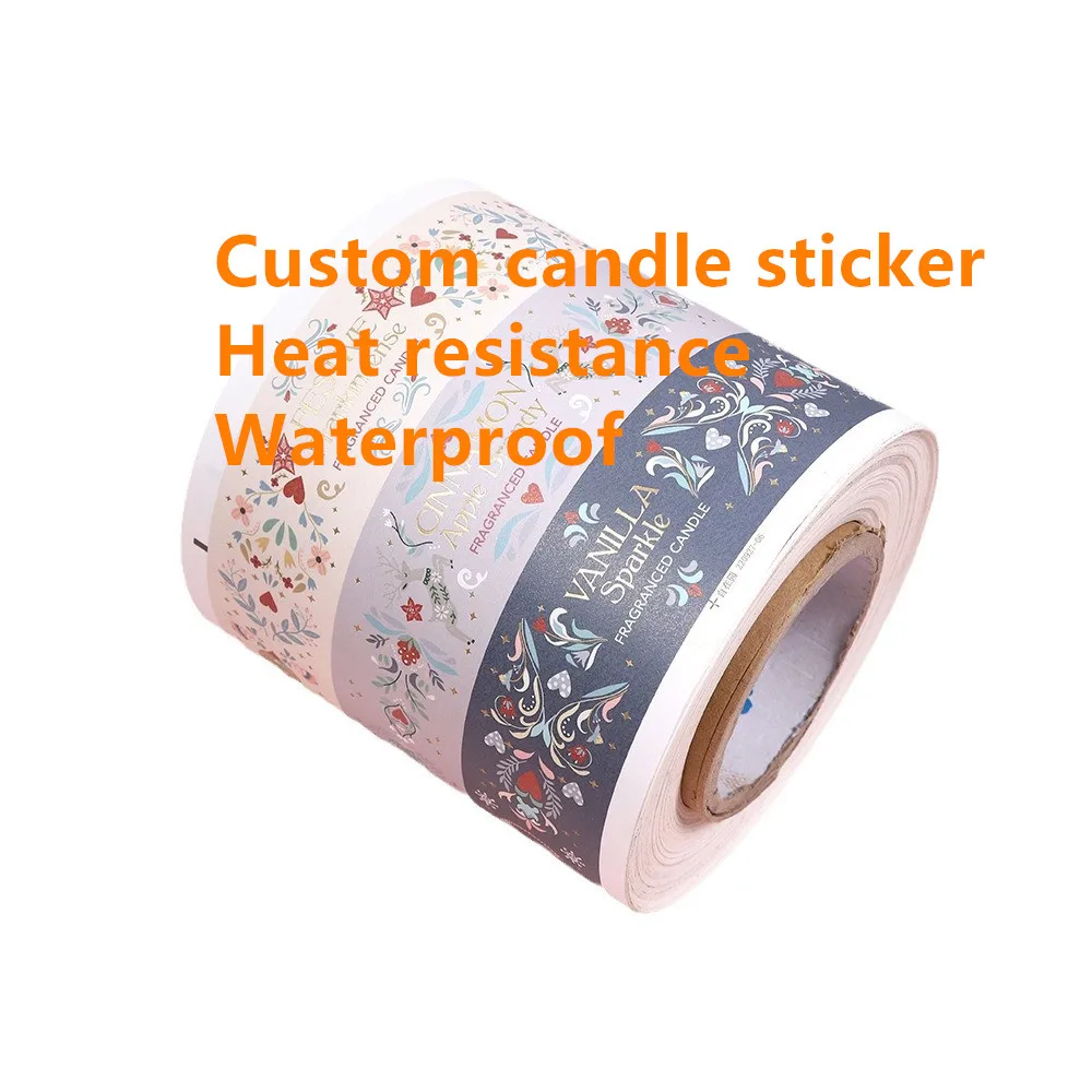 Customize Heat Resistance Waterproof Candle Stickers Matte Self Seal Holiday Gifts Seal Package Sticker
