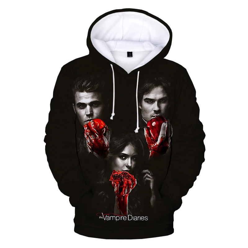 2023 NEW The Vampire Diaries 3D Hoodies TV Series Harajuku Streetwear Hoodie Sweatshirts Men Women Fashion Casual Pullover