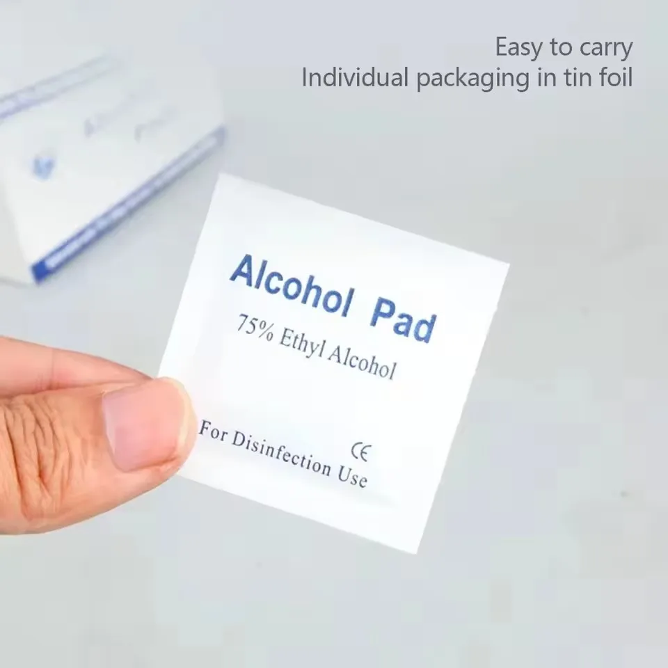 200Pcs 75% Alcohol Wipes Individually Wrapped Disposable Skin Prep Pads for Tattoo Piercing Home Body Care