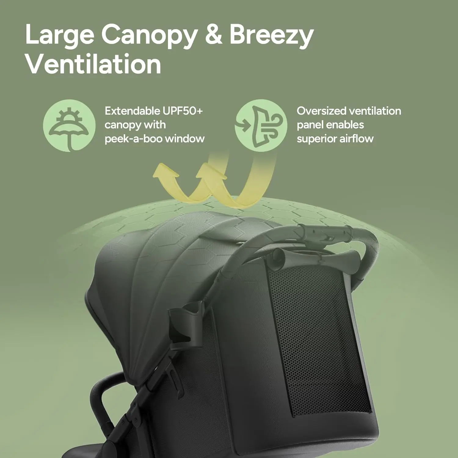 Baby Stroller for Toddler, Infant & Newborn | Spacious Seat & Lie-Flat Mode | Compact One-Hand Fold, UPF 50+ Canopy