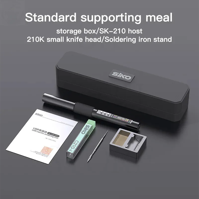 2S Fast Heating USB Soldering Iron Mini Soldering Iron Set Portable Household Type-C Interface 50-500℃ Adjustable Temperature