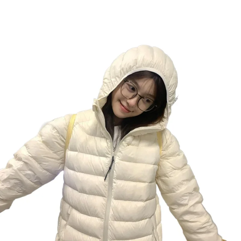 White Duck DownBeautiful Comfortable Gentle Down Jacket Short Year Light Letter Printing Winter Couple Hooded Jacket