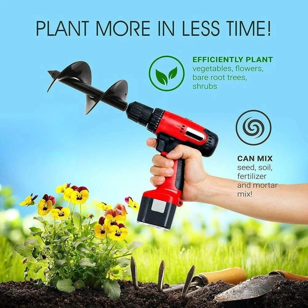 

Household Gardening Tools Set 8x30 4x22cm Auger Spiral Drill Bit Planting Hole Digger Tool Part Bits Planter Planting Garden