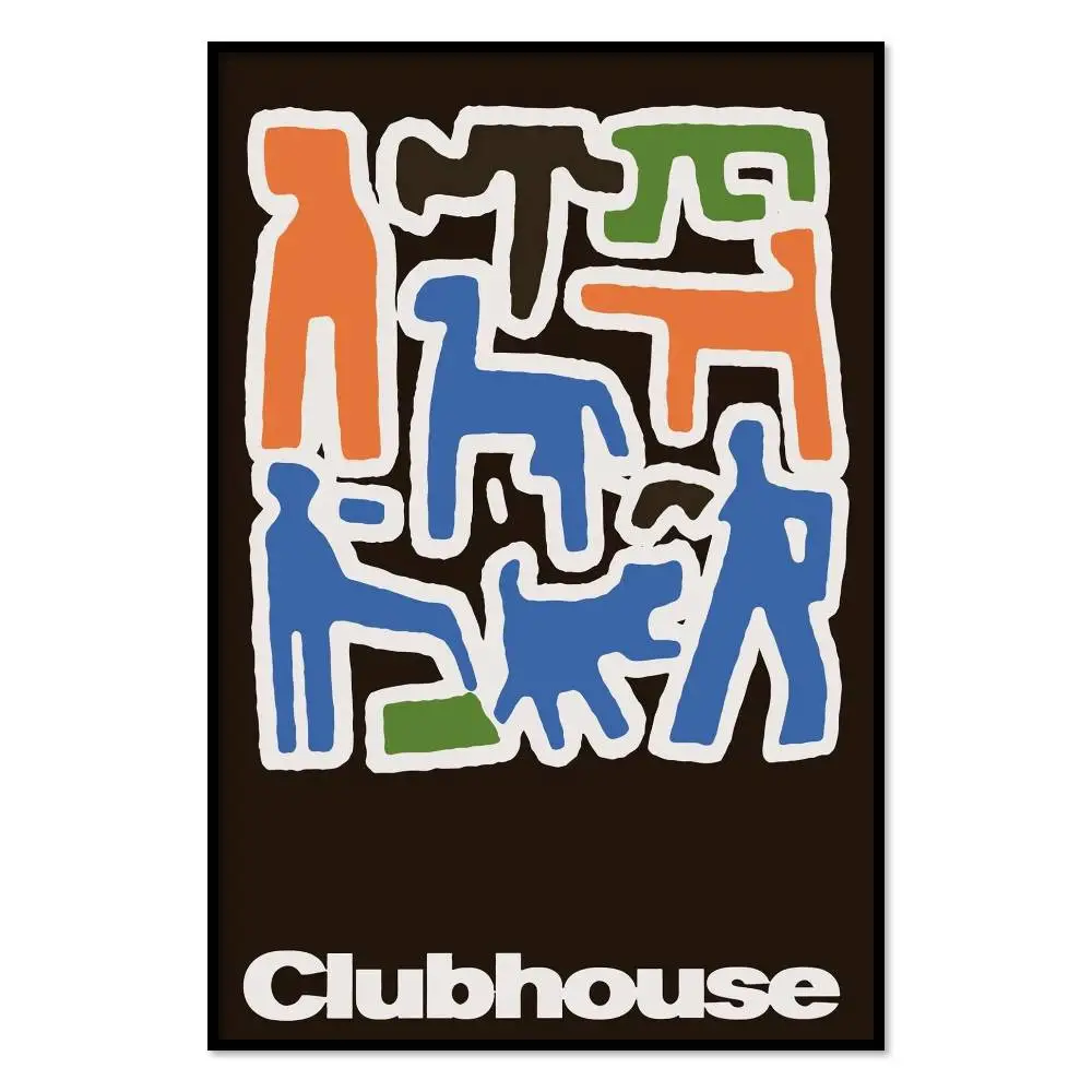 Clubhouse Poster Self-adhesive Wall Art Decorations Room Decor HD Frameless