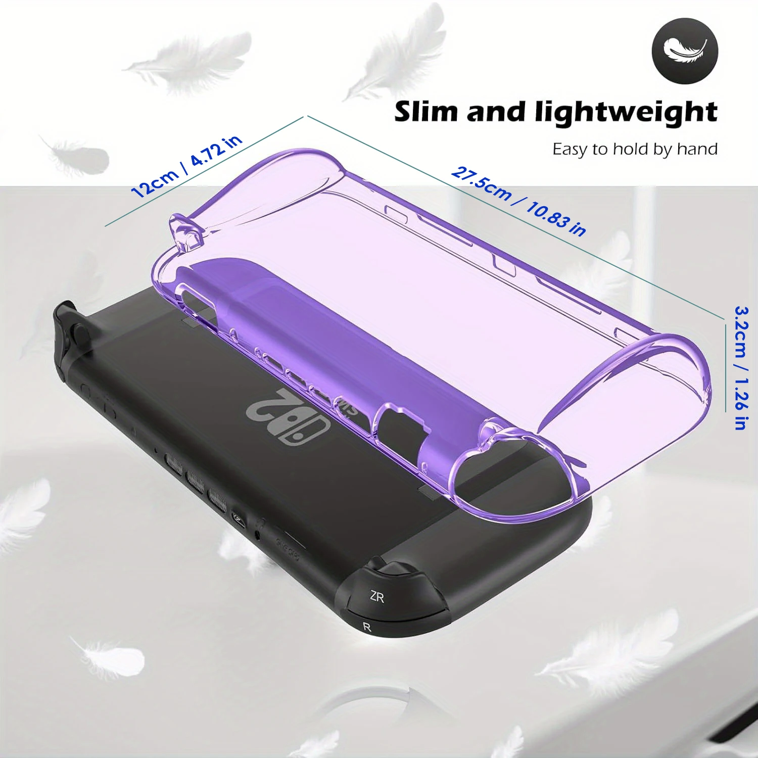 Protective Clear Case for Switch 2 (2025) - Anti-Scratch & Shock-Absorbing Cover with Ergonomic Grip Design for NS 2