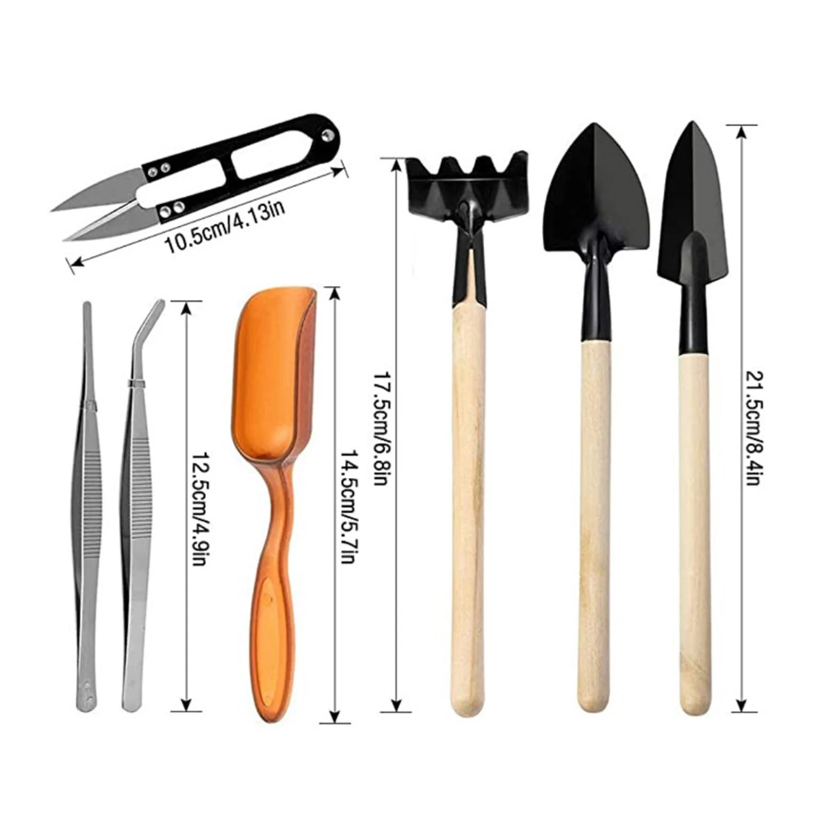 12PCS Garden Planting Tool Set Bonsai Succulent Transplanting Miniature Fairy Mini Garden Planting Gardening Hand Tools for Home