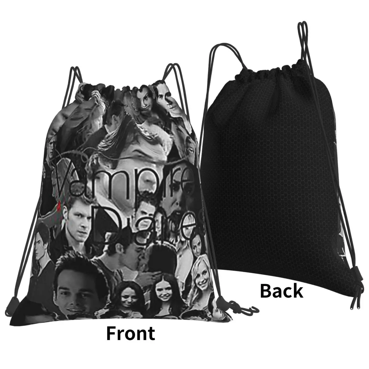 Vamp Collage Backpacks Fashion Portable Drawstring Bags Sports Bag Book Bags For Man Woman Students