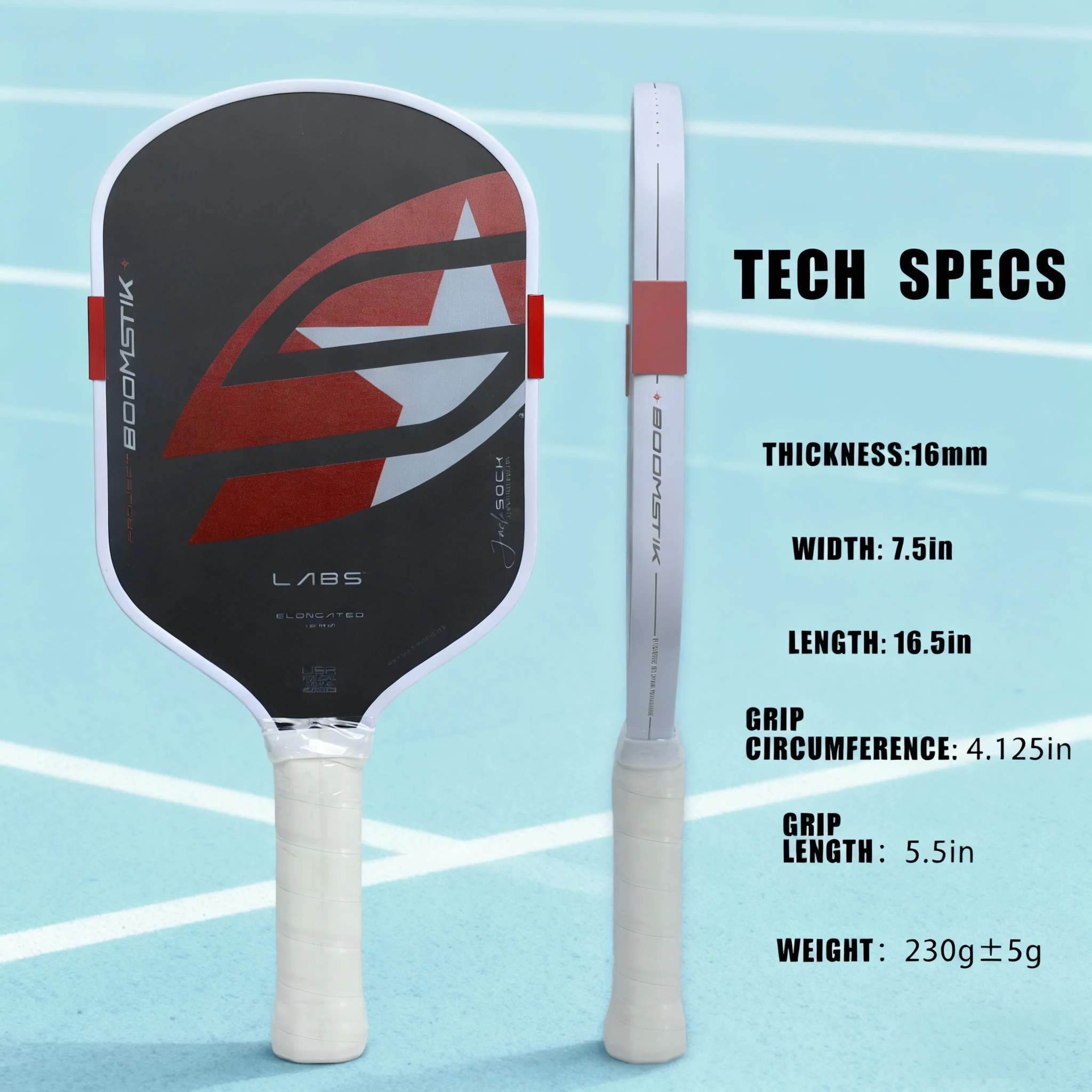

Jack Sock Boomstick Core Pickleball Paddle for LABS Project Style Similarity Equipment Accessory T700 Carbon Fiber
