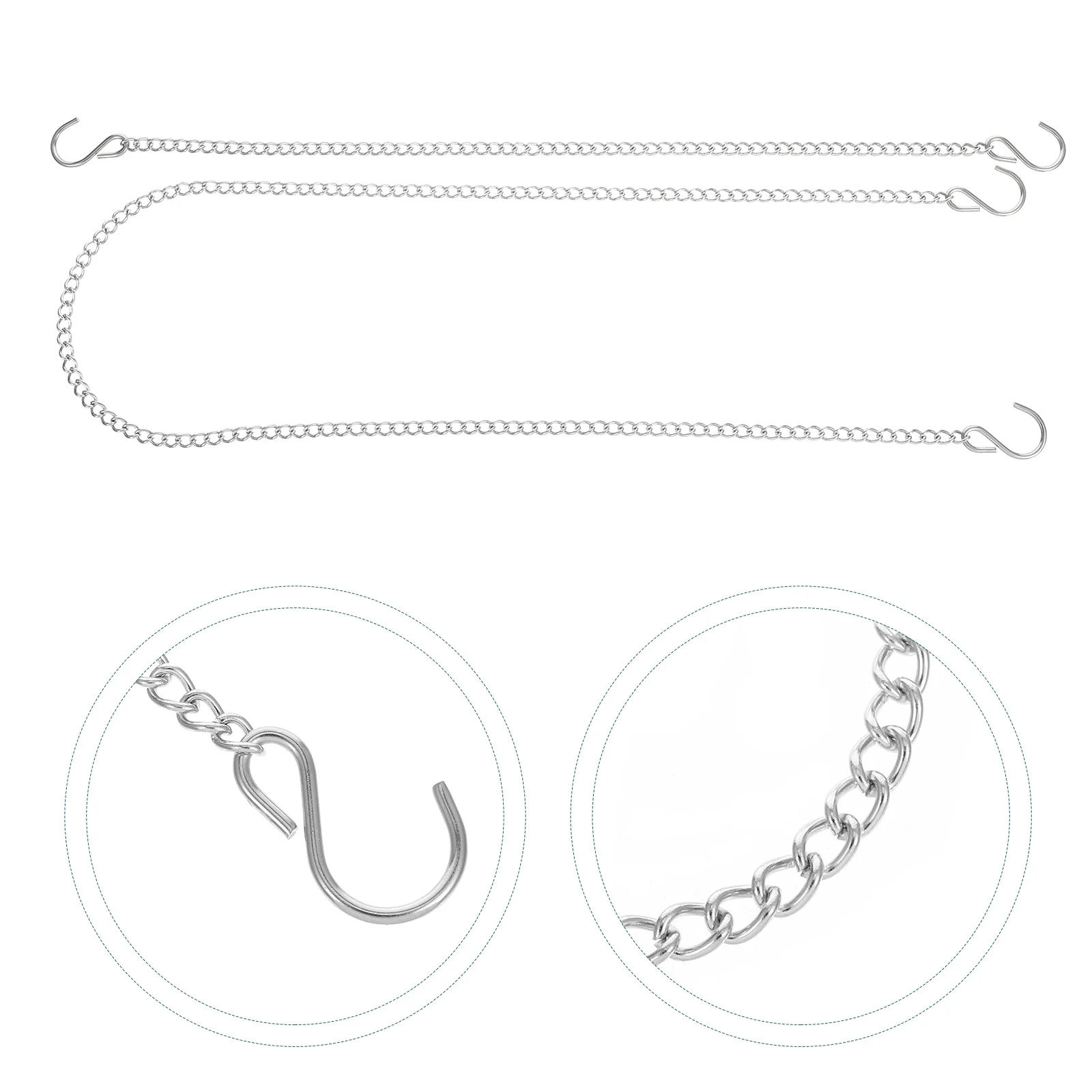 

6Pcs Hanging Chain for Posters Signs Decorative Displays Black Steel Chain with S Hooks for Plants Lanterns Planters