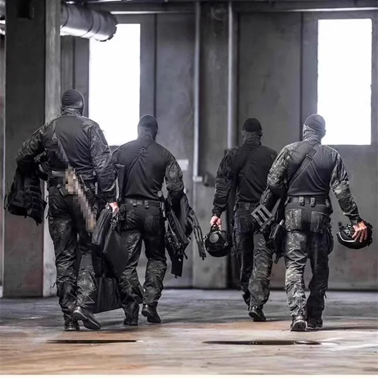 Uniform Set Men Tactical Frog Suit Airsoft Clothes SWAT Paintball Shirt+pants 2 Pieces Sets Army Assault Police Pants - view 6