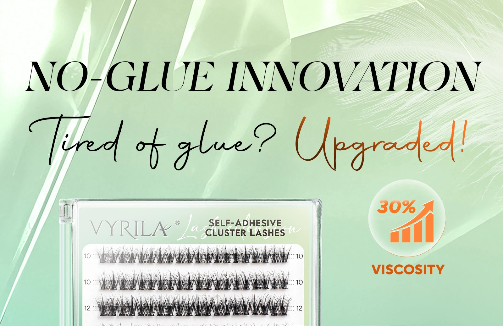 VYRILA Selbstklebende Wimpern, kein Kleber erforderlich, 10–16 mm, vorgeklebte Cluster-Wimpern, D-Curl, weiche, natürliche Wimpern zum Aufdrücken – Detail 1