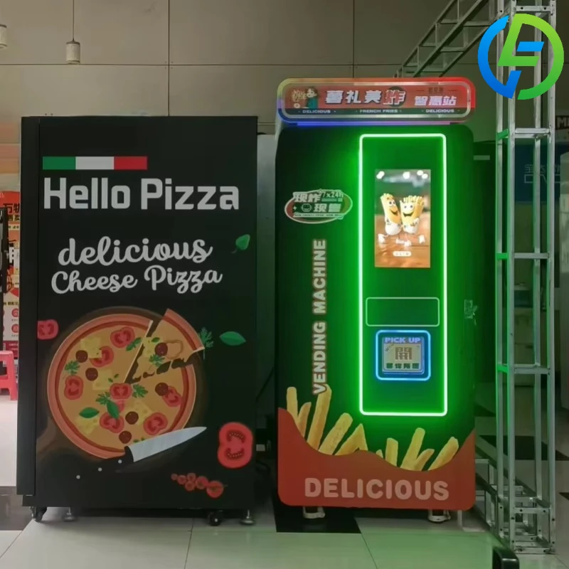 Customized smart  fully Coin-Operated Robot Pizza Vendor Automatic Credit Card Accepting Vending Machine with SDK Function