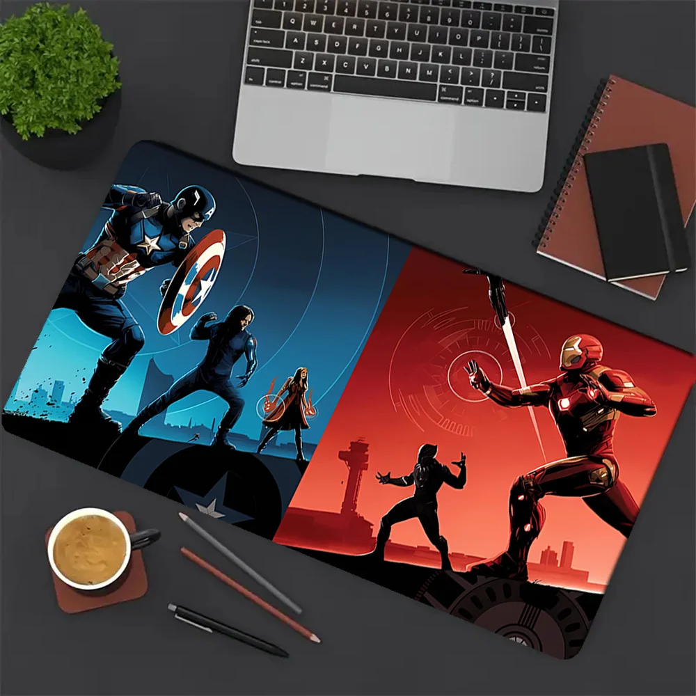 لوحة ماوس "Captain America vs Iron Man: Epic Battle Artwork - لوحة مفاتيح كبيرة ومتينة وقابلة للغسل للاعبين والاستخدام المكتبي - P #3
