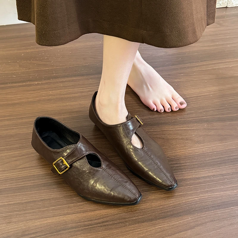 الفرنسية خمر ماري جين فتاة خريف/شتاء 2025 جديد كلمة واحدة مشبك أشار تو كتلة كعب حذا فردي للسيدات #3