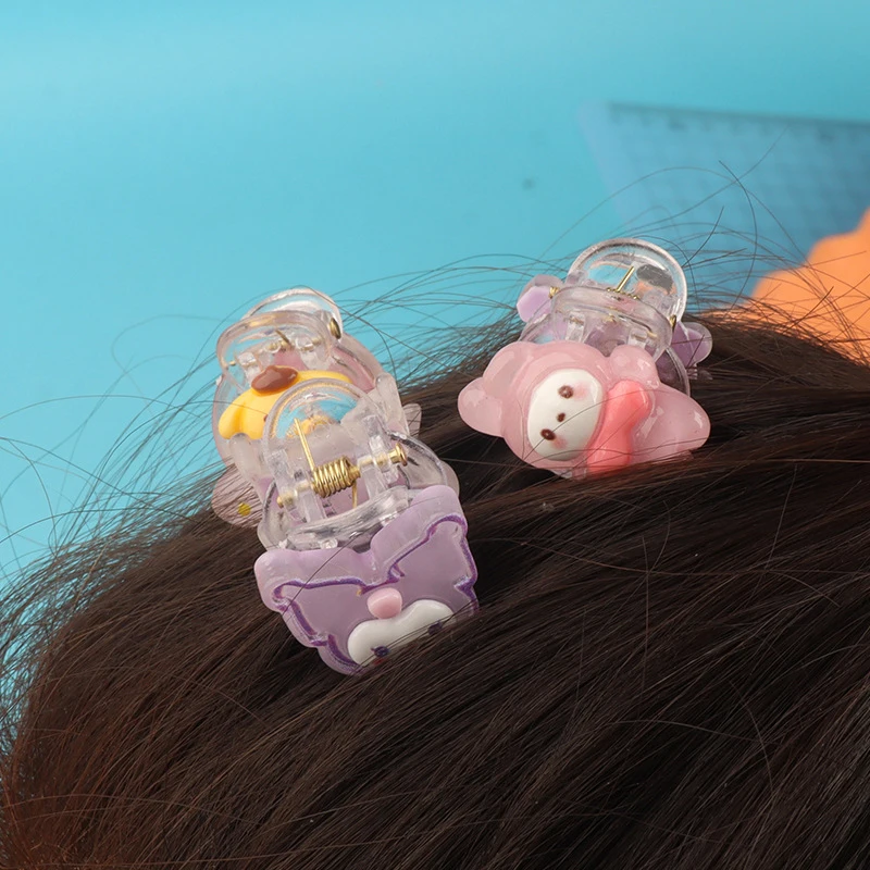 Desenhos animados Sanrio Hairpin para mulheres, cabelo luminoso garra, Hello Kitty, melodia, Kuromi, Crab Clip, presilha, acessórios, 1pc