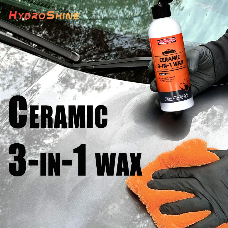 Hydroshine-cera 3 en 1 de cerámica para eliminar marcas de remolino, antiarañazos, oxidación de óxido, cuidado de pintura, pulido, reparación de carnauba, protección limpia