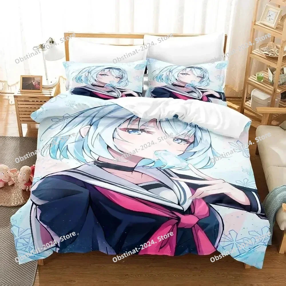 

Anime Ryuos Work is Never Ai Bedding Set Printed Duvet Cover Pillowcase Single Double Style Queen King Size Sets