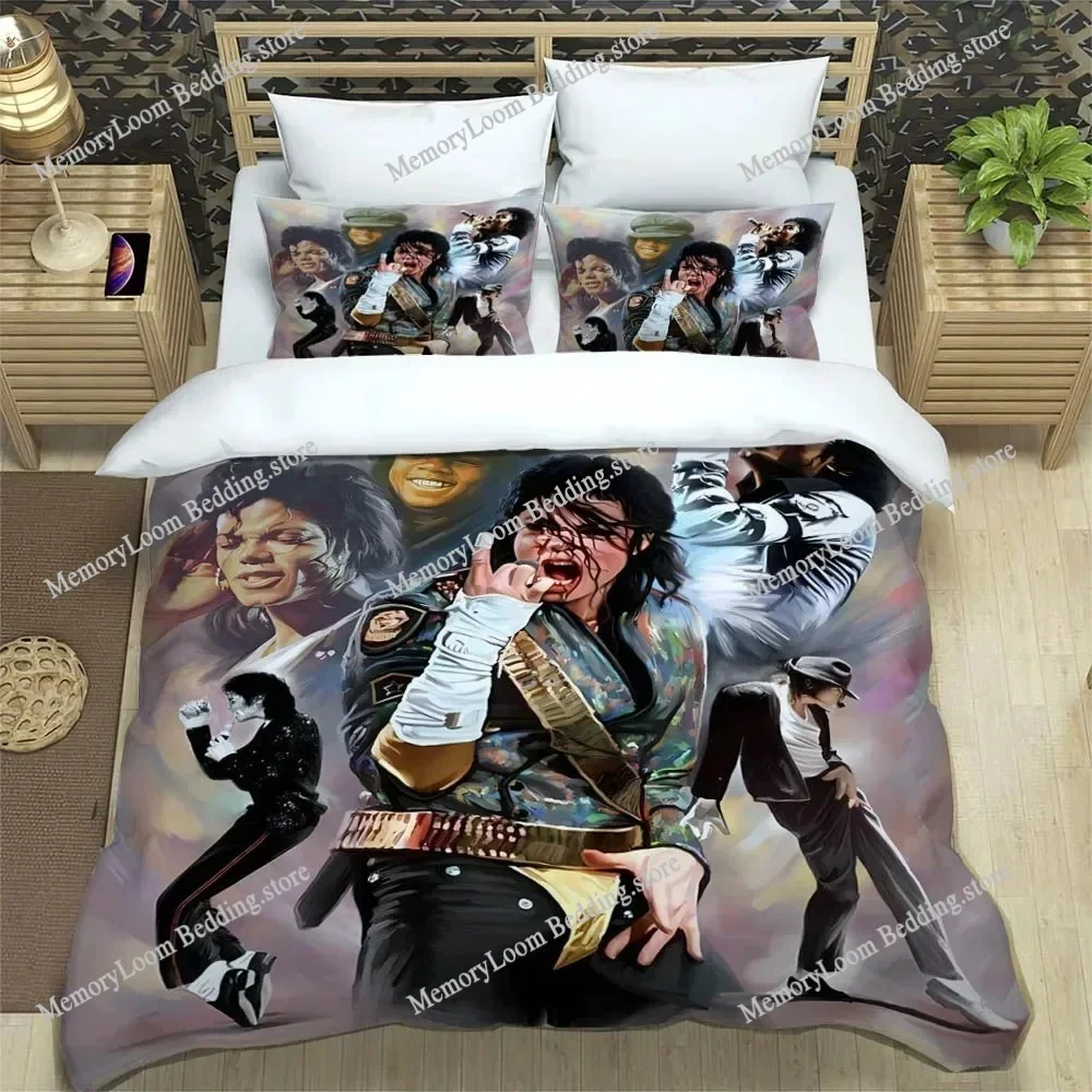 3D Print Colorful Michael Jackson Bedding Set Boys Girls Twin-Queen-King Size Duvet Cover Pillowcase Bed Kids Adult Soft Cozy