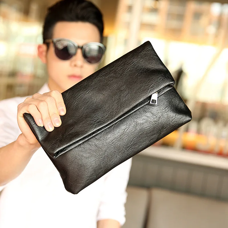 

PU leather men's folding clutch, business and casual, multi-pocket, large-capacity, lightweight clutch wallet