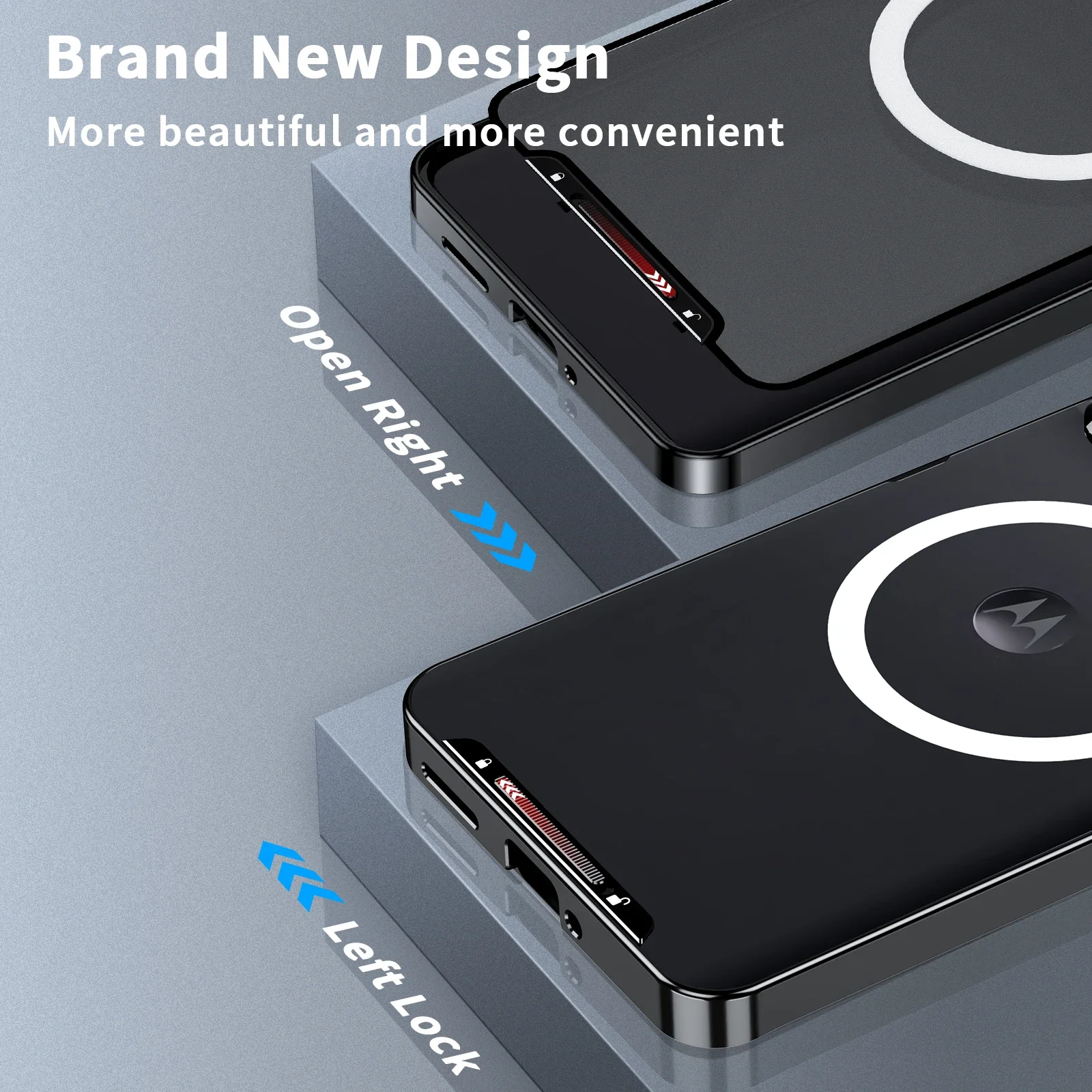 For Motorola Edge 50 Pro Case Metal Alloy Magnetic Aluminum Bumper PC Transparent Wireless Charge Cover For Moto Edge 50 Pro