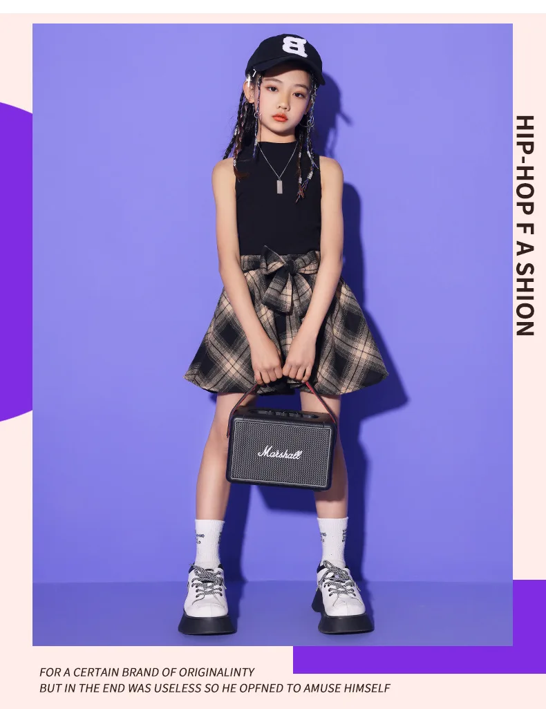 Jazz Hip Hop Dance Outfit Set Cool Streetwear Teen Costume Short Top Suit Stage Trendy Street Dance Performance Matching Wear