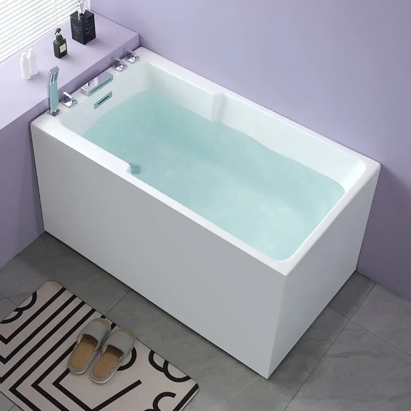for Household Small Apartment Acrylic Bathtub for Adult Japanese Style Deep Soaking Bathroom Bath 1.2m Cross Border