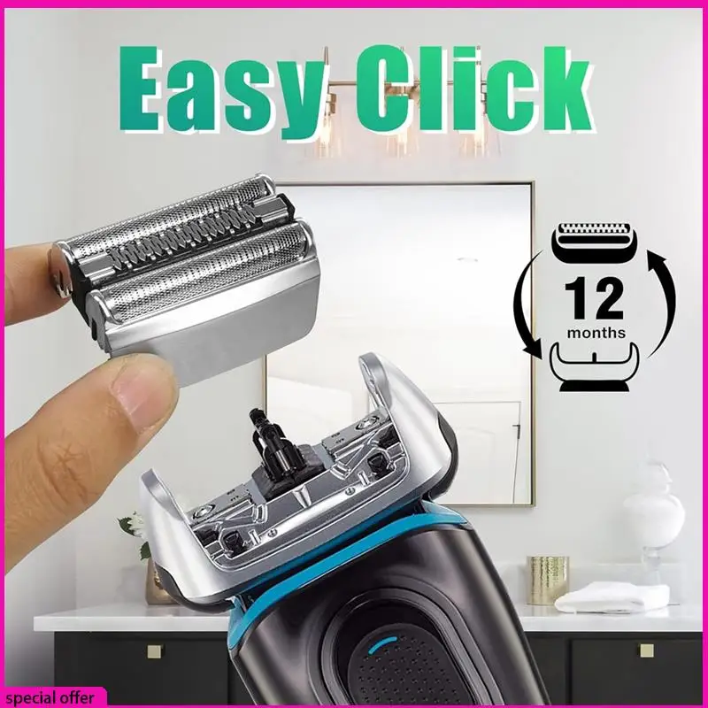 A65Z 2 قطعة سلسلة 8 83 متر ماكينة حلاقة كهربائية رئيس الفضة البلاستيك + المعدن ل براون S8 شفرات حلاقة كهربائية نموذج 8370Cc ، 8340S ، 8350S ، 84 #3