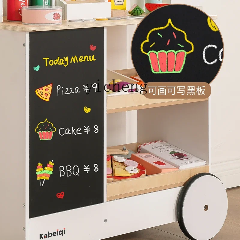 ZC giocattolo commissario per bambini, casa da gioco, gelato, supermercato, carrello, simulazione, negozio di cucina