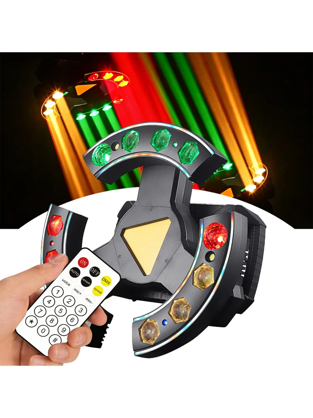 Dreiflügeliger Phantom DMX512 LED Laser Stroboskop 180W RGB Laser Goldener Stroboskop Soft Strips Soundaktiv 25CH für DJ Party Bühne