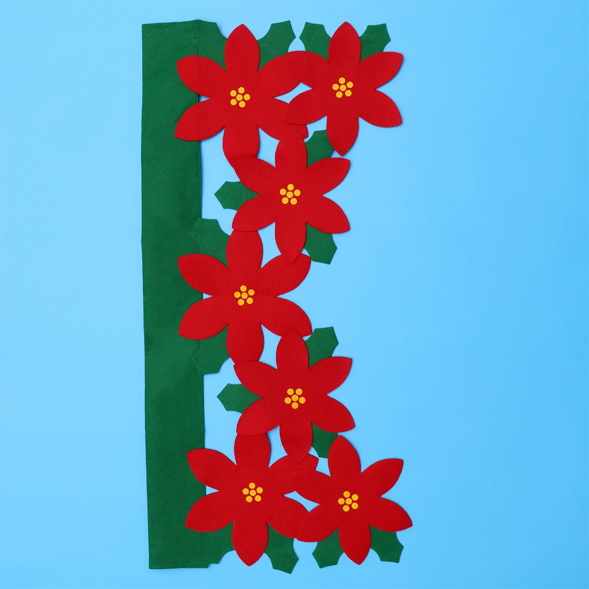

Christmas Curtains Red Flower Valance Decorative Bunting Petal Valances Pendants Windows Festive Cloth Hollow Pattern Appliques