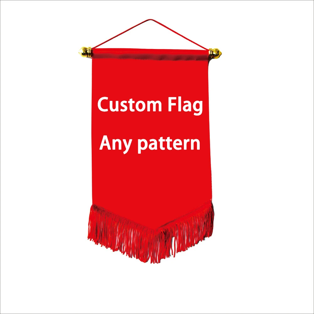 Various tassels hanging flags customizing any logo exchanging flags banners fans wedding event flags
