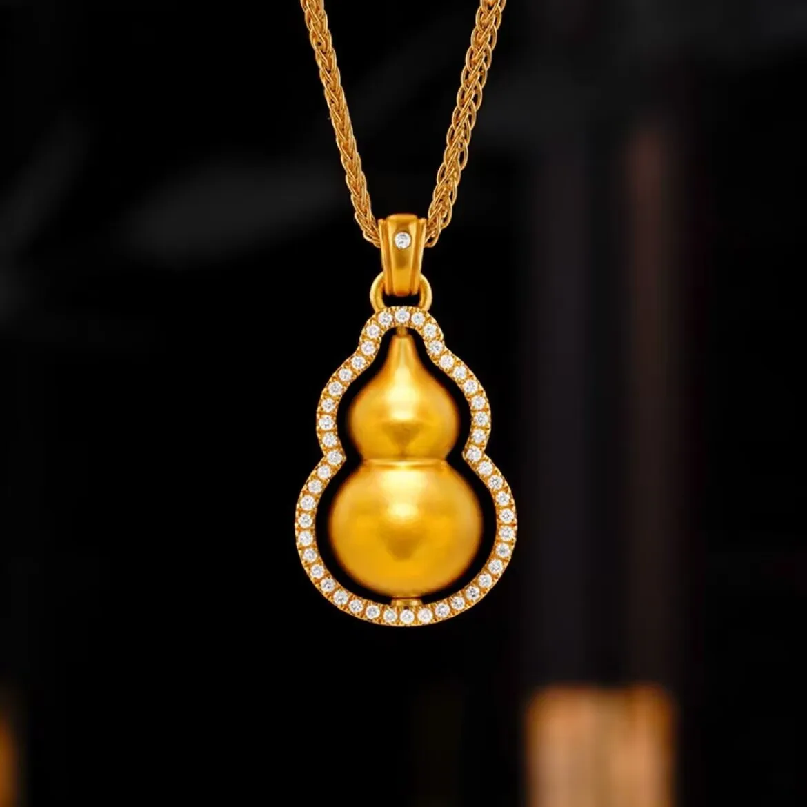 

Gold Shop Same Style 9999 24K Real Gold Women's Gold Necklace Hulu Pendant Sexy Clavicle Chain Gift Beautiful Jewelry