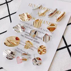 10pcs Love Heart Earring Settings Golden Silver Color Earrings Connectors Earrings Base for DIY Stud Earrings Jewelry Making