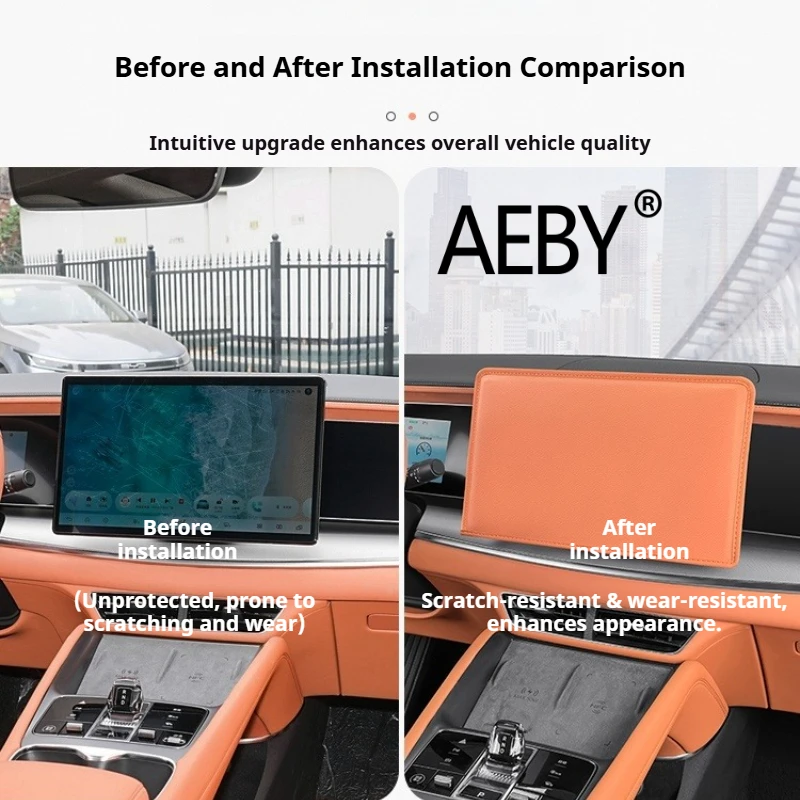 AEBY para BYD Sealion 7 2024 Protetor de tela de toque de couro, capa de exibição de navegação transparente HD antiarranhões, acessórios para carro