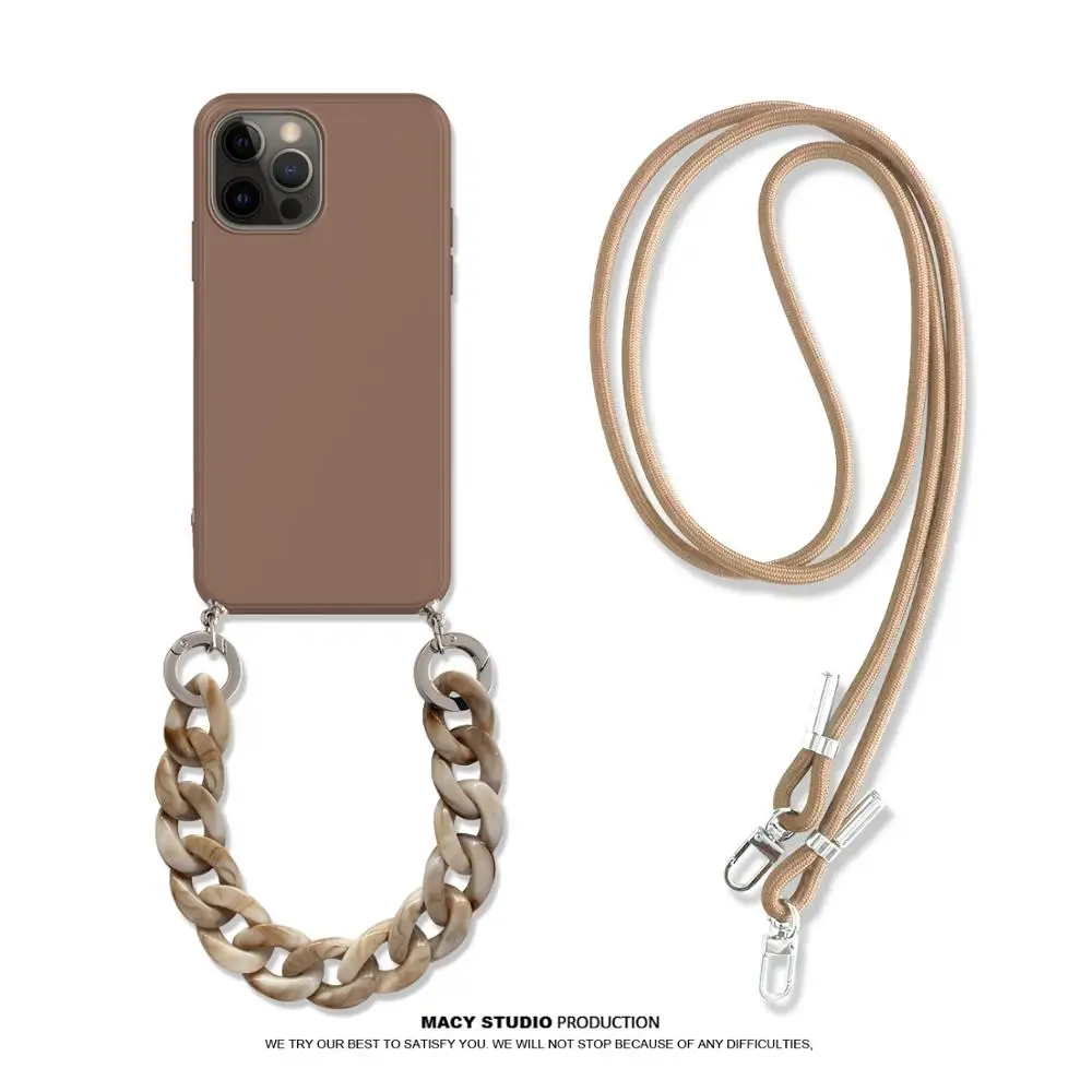 Crossbody telefoonhoesje voor Samsung Galaxy A36 A16 A17 S25 S24 Ultra S23 S26 Plus S21 FE met kettingkoord en marmeren kettingband