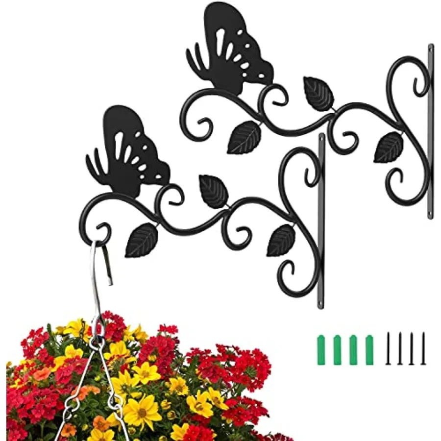 

2Pack Hanging Plants Bracket Outdoor12 Inch Plant Hooks for Hanging Baskets WallMounted Gardening Bracket Hook for Bird Feeders