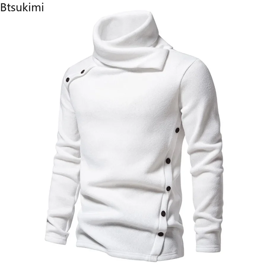 New 2026 Men\'s Thick Warm Sweaters Vintage Trend Knit Pullovers Man Turtleneck Sweater Soft Casual Knitwear Sweater for Men Tops