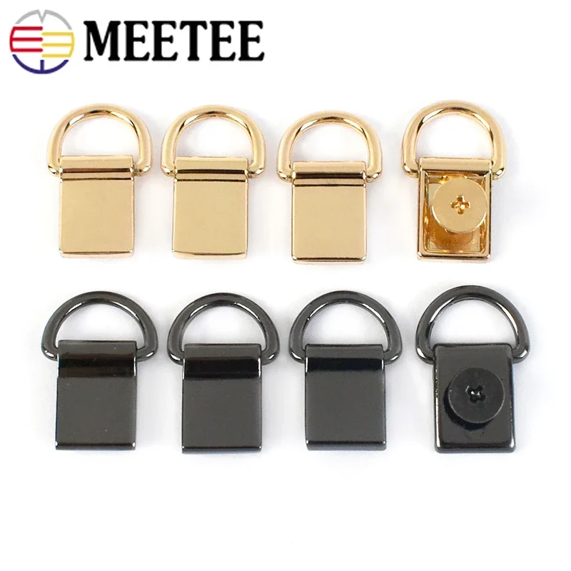 5/10/20Pcs Metal D Ring Bag Side Clip Buckles Screw Connector Hanger Clasps Handbag Handle Leather  Strap Belt Craft Accessories