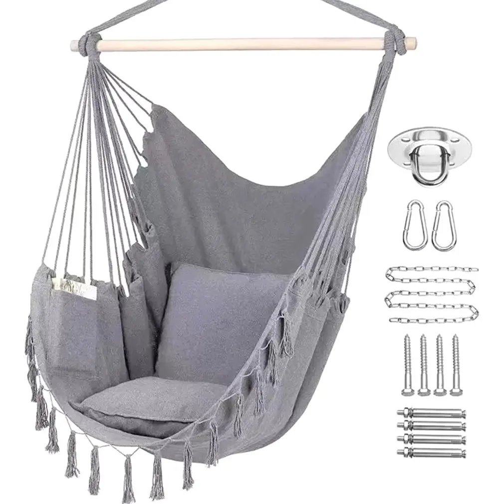 Hanging Swing Canvas Hanging Chair College Student Dormitory Hammock with Pillow Indoor Camping Swing Adult Leisure Chair