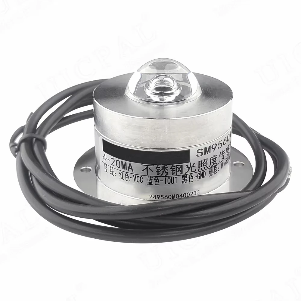 Illuminance Sensor Module Brightness Detector Stainless IP65 Industrial Sunlight Transmitters 0-65535LUX RS485 4-20mA 0-10V