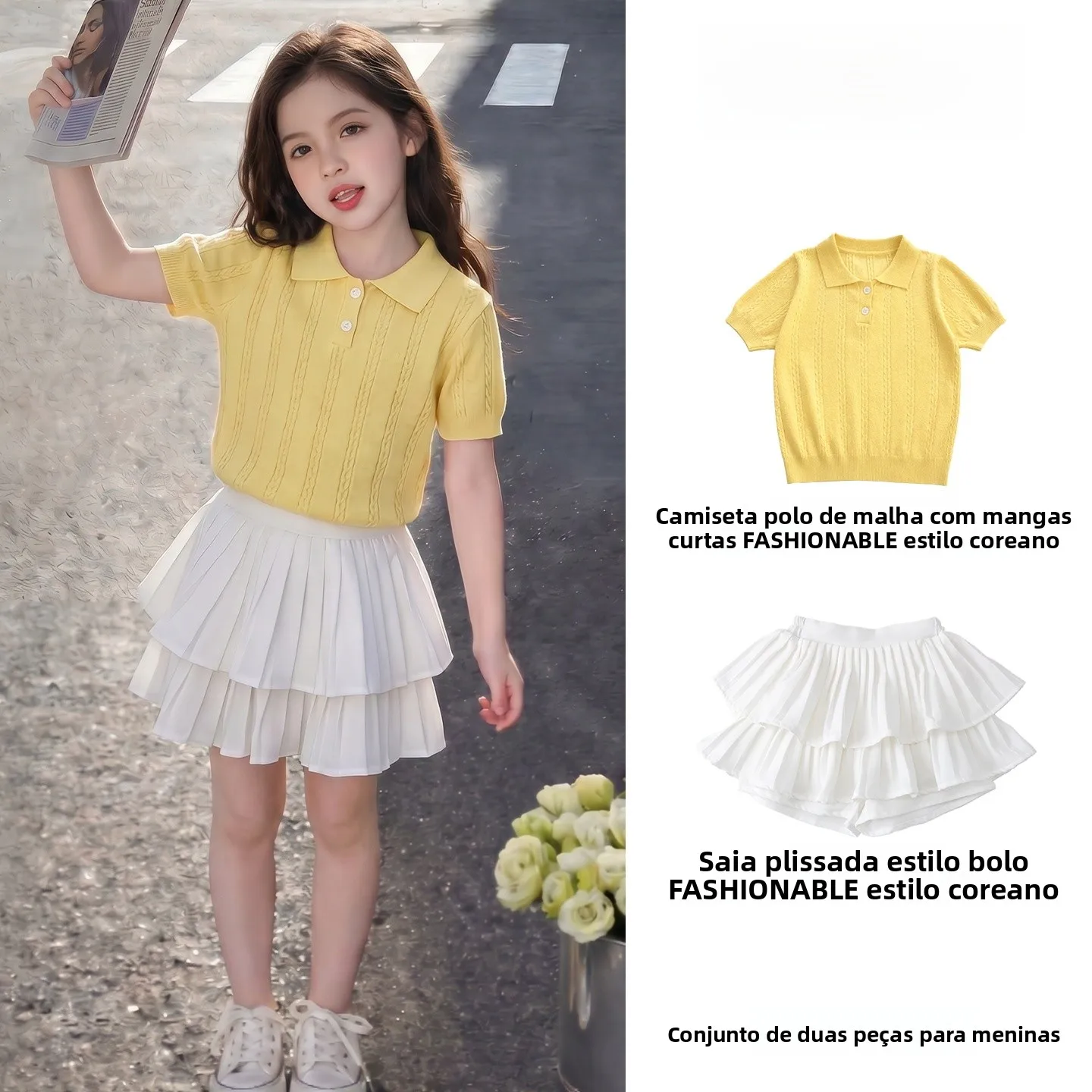 girls-summer-outfit-set-knitted-short-sleeve-shirt-half-skirt-trendy-big-kids-summer-fashionable-breathable-thin-standar