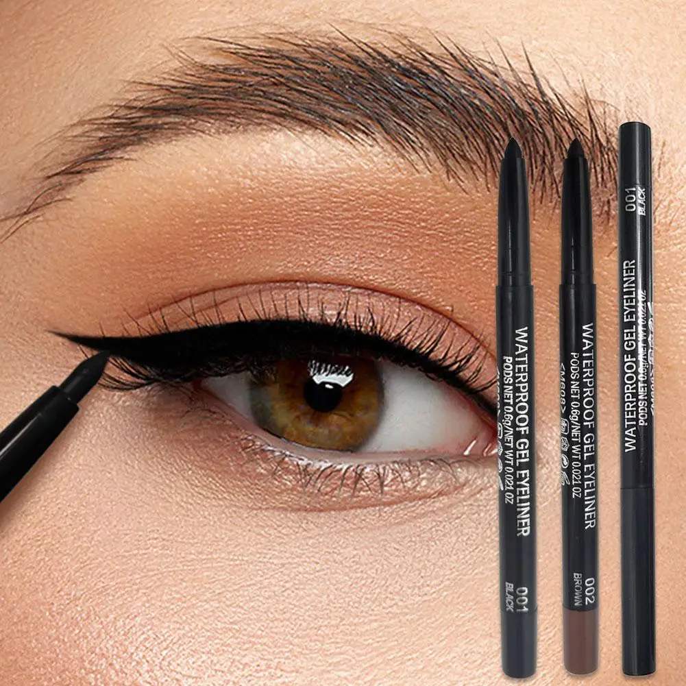 Waterproof Eyeliner Pencil Retractable Eyeliner, Creamy, Smooth Gel Pigment For Cool Eye Liners, Smudge-Proof, Long-Lasting J9R9