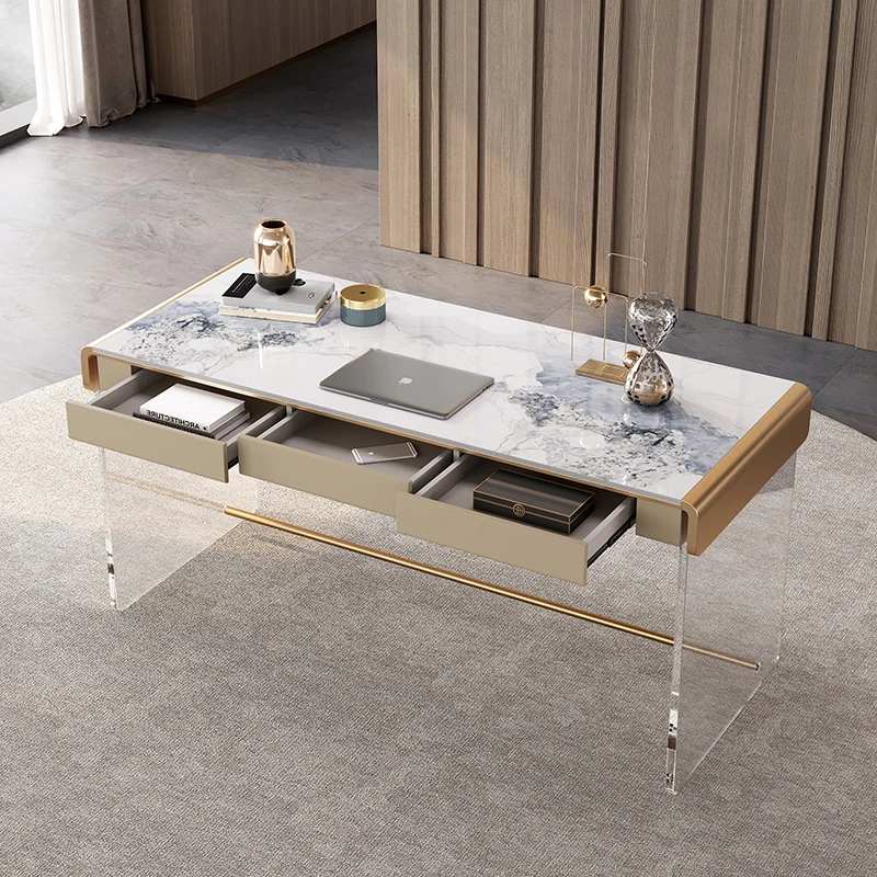 Modern Simple Stone Writing Desk Home Study Acrylic Desk Senior Light Luxury Computer Writing Desk