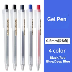 6Pcs/Set 0.5mm MUJIs Gel Pen Black/Blue/Red Student Exam Quick Drying Rollerball Pen Press Pen Refills Japanese Stationery