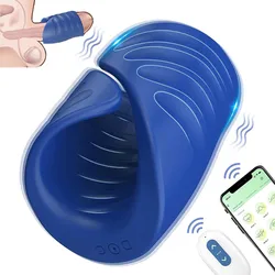 Masturbador masculino para entrenamiento de pene, vibrador masajeador con aplicación de Control remoto, juguetes sexuales para orgasmo, estimulador de entrenador de glande vibratorio