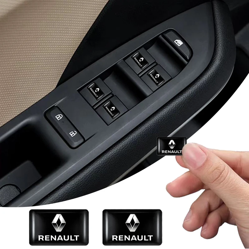 10Pcs 3D Car Styling Steering Wheel Sticker Accessories For Renault Clio Megane Logan Duster Sandero Captur Sport Fluence Kadjar